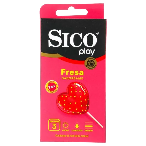 CONDONES LATEX NATURAL FRESA SICO 3 PZAS