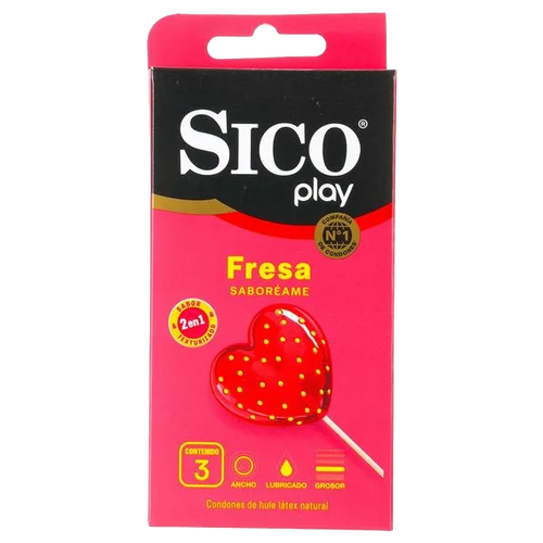 CONDONES LATEX NATURAL FRESA SICO 3 PZAS