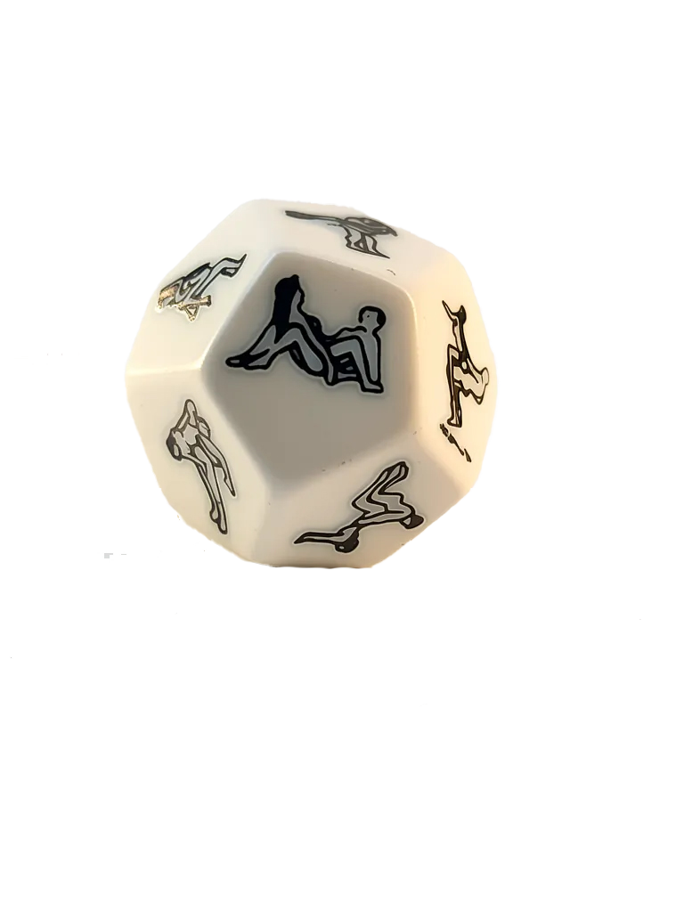 DADO  EROTICO BLANCO 12 LADOS