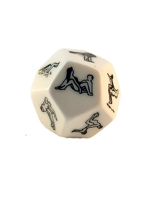 DADO  EROTICO BLANCO 12 LADOS